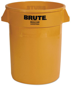 Rubbermaid® Commercial Round Brute® Container. 32 gal. Yellow.