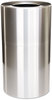A Picture of product 966-360 2-Piece Open Top Indoor Receptacle, Round, with Liner, 35 gal, Satin Aluminum