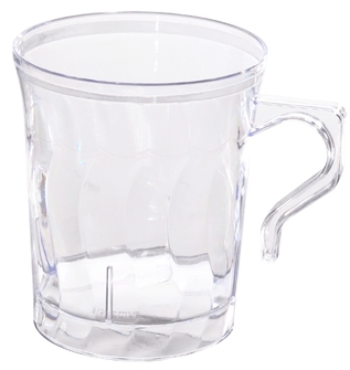 Flairware Coffee Mug. 8 oz. Clear. 8 cups/bag, 36 bags/carton.