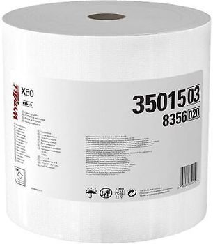 WYPALL* X50 Wipers.  Jumbo Roll.  9.8" x 13.4" Wiper.  White Color.  1,100 Wipers/Roll.