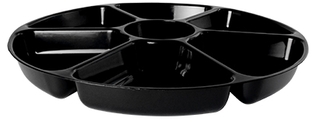 Platter Pleasers 7 Deep Compartment Trays. 16 in. Black. 12 trays/case.
