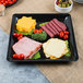 A Picture of product FIS-SQ4414BK Platter Pleasers, Square Cater Platter, 14" x 14", Black, 20/Case