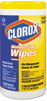 Clorox® Disinfecting Wipes. Commercial Solutions. Lemon Fresh Scent. 75 Wipes/Canister.