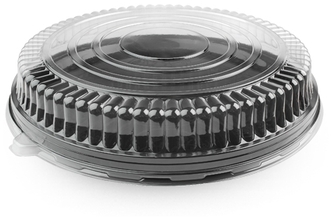 Platter Pleasers PETE Low 16 inch Dome Lids. Clear. 25 lids/case.