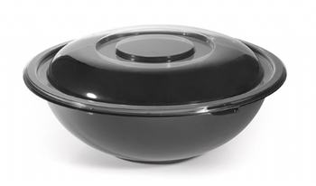 Super Bowl PETE Salad Bowls. 80 oz. Black. 25/case.