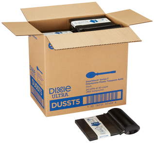 GP Pro Dixie Ultra® Smartstock® Series-T Polystyrene Plastic Spoon Refill. Black.