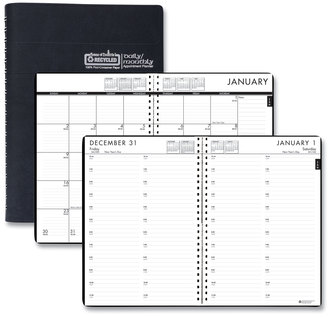 House of Doolittle™ 24/7 100% Recycled Daily Appointment Book/Monthly Planner 10 x 7, Black Cover, 12-Month (Jan to Dec): 2026