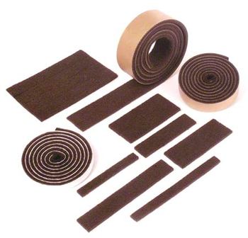 Heavy Duty Rectangular Felt Pads. 1/2 X 6 in. Brown. 100/pack.