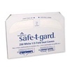 A Picture of product 823-202 Safe-T-Gard™ White 1/2-Fold Toilet Seat Covers.  14.3" x 16.8".  White Color.  250 Sheets/Package.