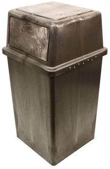 Impact® Vanguard™ Plastic Indoor/Outdoor Trash Receptacle. 45 gal. Brown.