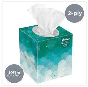KLEENEX® BOUTIQUE* Decorative Tissue.  8.4" x 8.2" Sheet.  White Color.  95 Sheets/Box, 36 Boxes/Case