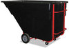 A Picture of product RCP-1025BLA Rubbermaid® Commercial Standard Duty Rotomolded Plastic Tilt Truck with 1,200 lb Capacity. 80.50 X 43.00 X 49.50 in. Black.