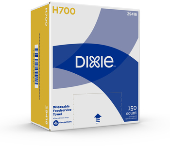 Dixie® H700 Disposable Foodservice Towels By Gp Pro (Georgia Pacific), White & Green Stripe, 150 Towels Per Box