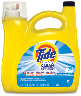 Tide® Simply Clean & Fresh™ HE Liquid Laundry Detergent. 138 oz. Refreshing Breeze scent.