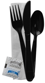 WRAPPED CUTLERY KIT F,S,K, W/NAPKIN, PP 250 per Case