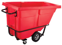 Rubbermaid® Commercial Standard Duty Rotomolded Plastic Tilt Truck with 1,250 lb Capacity. 34.00 X 72.25 X 49.63 in. Red.