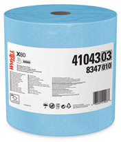 WypAll® Power Clean X80 Heavy Duty Cloths (41043), Extended Use Cloths Jumbo Roll, Blue, 475 Sheets / Roll; 1 Roll / Case