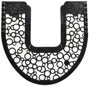 P-Shield Floor Protector, Commode Mat, Black with White, 6/Case