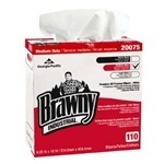 Brawny Industrial™ Premium All Purpose DRC Wipers (Tall Dispenser Box).  9.25" x 16".  White Color.  110 Wipers/Dispenser Box, 10 Boxes/Case