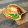 A Picture of product ELK-RF452585KW 4.5" x 2.5 x 8.5" 80 GSM Kraft w/OPP #ReadyFresh® Kraft Paper Sandwich Bag with Window, 500/CS