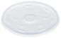 A Picture of product DCC-32SL1 Dart HIPS Straw-Slotted Lids. 32 oz. Translucent. 100 lids/sleeve, 10 sleeves/case.