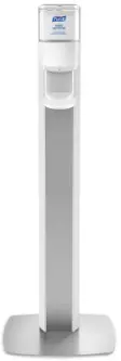 PURELL® MESSENGER™ ES8 Floor Stand - White with Silver Panel (dispenser included)