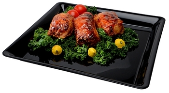 ReForm Square Polypropylene Trays. 16 X 16 in. Black. 20/case.