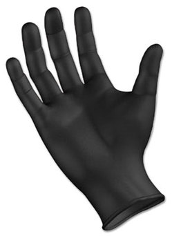 Boardwalk® Disposable General-Purpose Industrial Powder-Free Nitrile Gloves. Medium. 4.4 mil. 9.5 in. Black. 100/box.