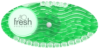 Fresh Products Curve Air Freshener with Clips. Green. Cucumber Melon scent. 10/box, 60/case.