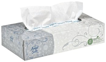 Angel Soft ps® Premium Facial Tissue, Flat Box.  7.65" x 8.85".  100 Sheets/Box.