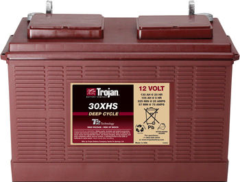 TROJAN BATTERY  30XHS; WING NUT 12V DEEP CYCLE 45 PLT (EXPORT)