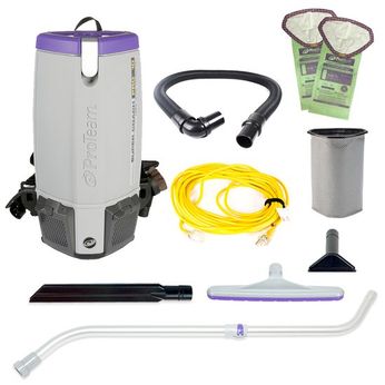 ProTeam Super Coach Pro 10, 10 qt. Backpack Vacuum w/ Xover Multi-Surface Telescoping Wand Tool Kit