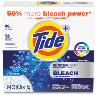 Tide® Plus Bleach Powder Laundry Detergent, Original Scent, Powder, 129 oz Box