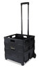A Picture of product UNV-14110 Universal® Collapsible Mobile Storage Crate Plastic, 18.25 x 15 to 39.37, Black
