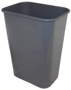 Impact® Plastic Soft-Sided Desk/Office Wastebasket. 41 qt. 15.35 X 11.15 X 19.90 in. Gray.