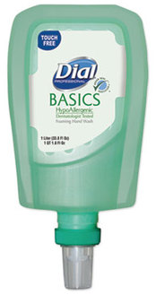 Dial® Professional Basics Hypoallergenic Foaming Hand Wash Refill for FIT Touch Free Dispenser. 1 L. Honeysuckle scent. 3/carton.