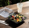 A Picture of product FIS-172SH10 ReForm Square Duo Color Hinged Polypropylene Containers. 10 X 10 in. Black and Clear. 100/case.