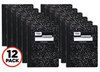 A Picture of product MEA-72936 Mead Square Deal 3-Subject Composition Book, Wide/Legal Rule. 9.75 x 7.5 in. sheets. Black Marble cover. 100 sheets/book, 12 books/pack.