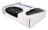 A Picture of product HER-X7658WKR01 Heritage X-Liner Reprocessed Can Liners. 60 gal. 1.7 mil. 38 X 58 in. Black. 20 bags/roll, 5 rolls/carton.