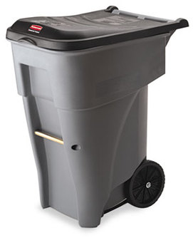 Rubbermaid® Commercial Brute® Square Roll-Out Container. 65 gal. Gray.