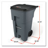 A Picture of product RCP-9W21GY Rubbermaid® Commercial Brute® Square Roll-Out Container. 65 gal. Gray.