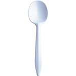 Style Setter® Medium Weight Polypropylene Cutlery.  Soup Spoon.  White Color.  5.6" Long.