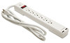 A Picture of product IVR-71660 Innovera® Surge Protector 6 AC Outlets/2 USB Ports, ft Cord, 1,080 J, White