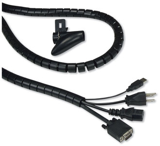 Innovera® Floor Sleeve Cable Protector Management Coiled Tube, 0.75" Dia x 77.5" Long, Black