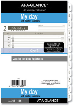 AT-A-GLANCE® 1-Page-Per-Day Planner Refills 8.5 x 5.5, White Sheets, 12-Month (Jan to Dec): 2026