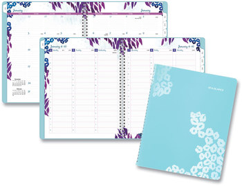 AT-A-GLANCE® Wild Washes Weekly/Monthly Planner Flora and Fauna Artwork, 11 x 8.5, Blue Cover, 13-Month: Jan 2026 to 2027