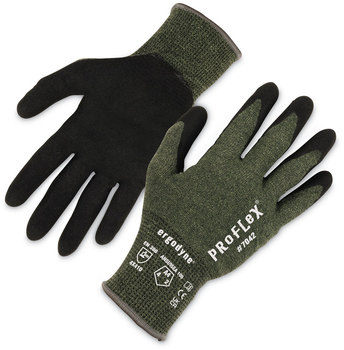 ergodyne® ProFlex 7042 ANSI A4 Nitrile-Coated CR Gloves. Size 2X-Large. Green. 1 pair. Ships in 1-3 Business Days.