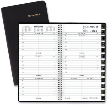 AT-A-GLANCE® Compact Weekly Appointment Book 6.25 x 3.25, Black Cover, 12-Month (Jan to Dec): 2026