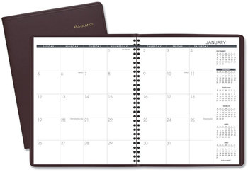 AT-A-GLANCE® Monthly Planner 11 x 9, Winestone Cover, 15-Month: Jan 2026 to Mar 2027