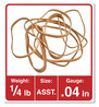 A Picture of product UNV-00454 Universal® Rubber Bands Size 54 (Assorted), Assorted Gauges, Beige, 4 oz Box